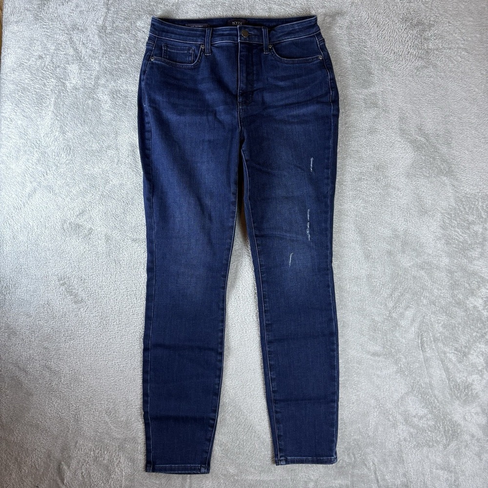 NYDJ Women's Jeans Size 8 AMI Skinny Ankle Lift Tuck Tech Dark Blue